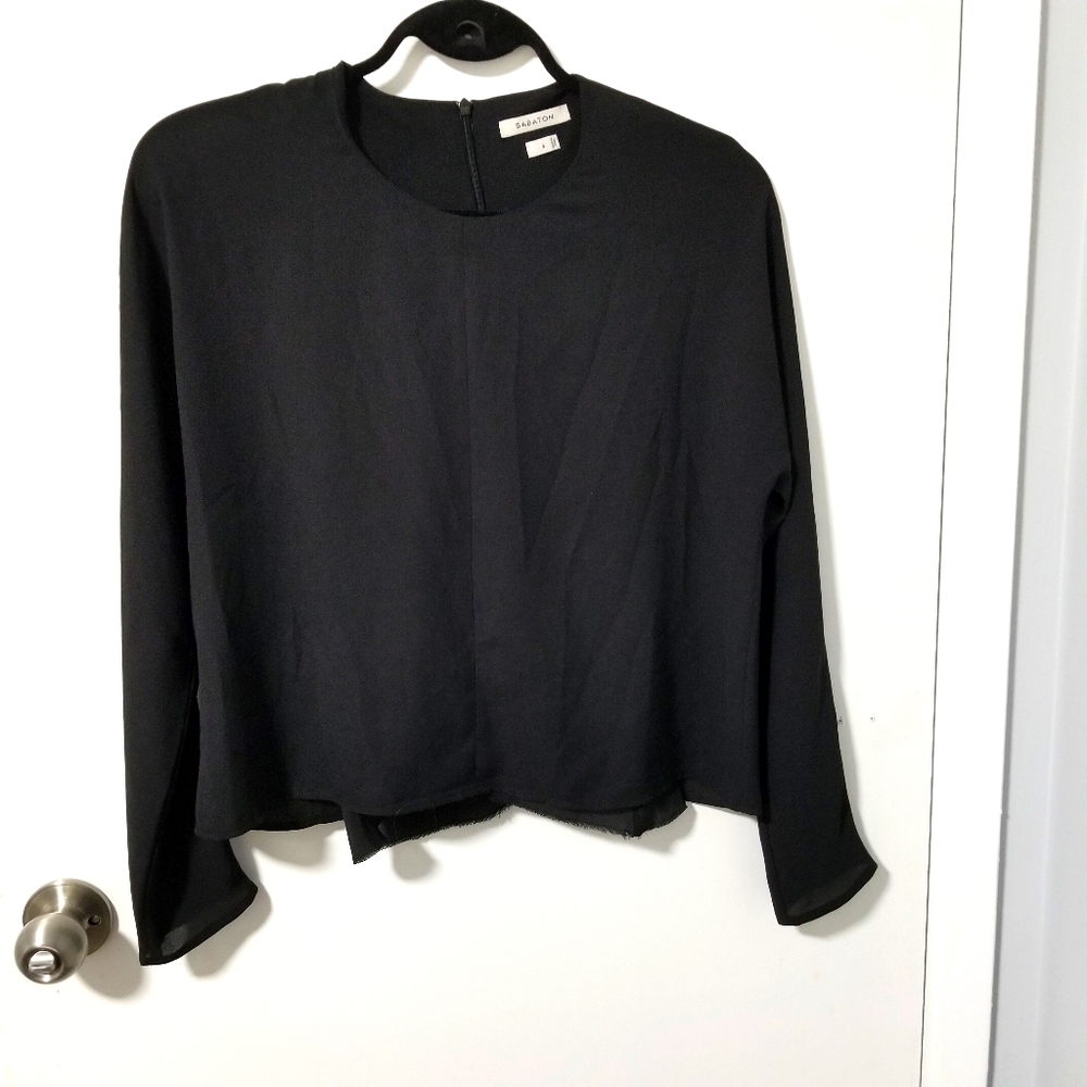 Aritzia Babaton black blouse size small
